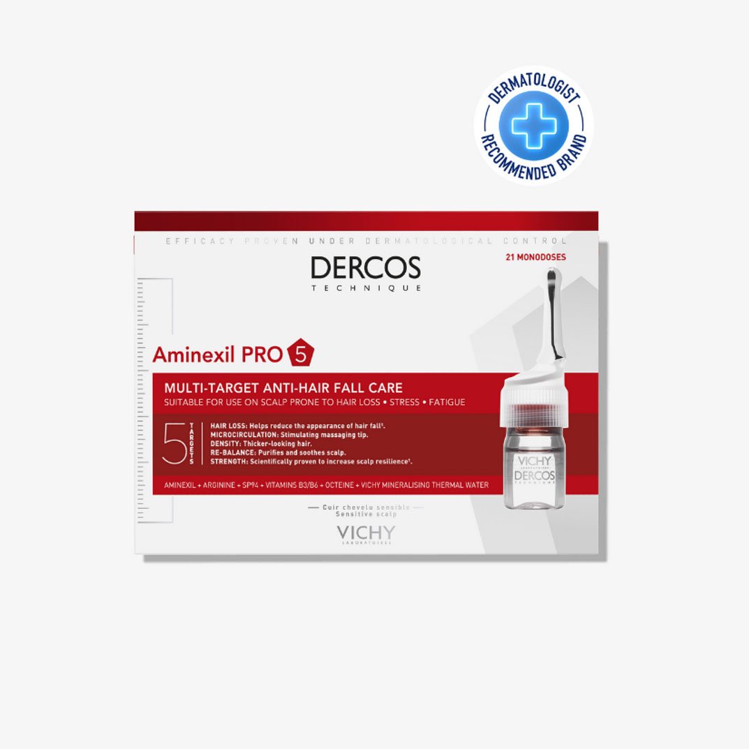 Dermatologically-approved Dercos Aminexil Pro 5 Anti-Hair Fall Serum