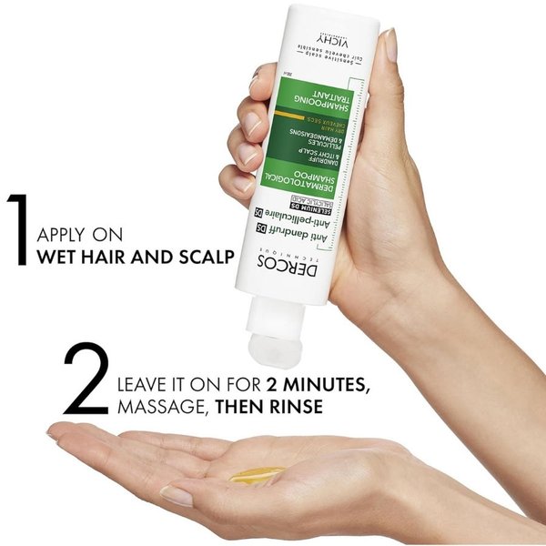 How to use DERCOS ANTI DANDRUFF DS SHAMPOO FOR DRY HAIR