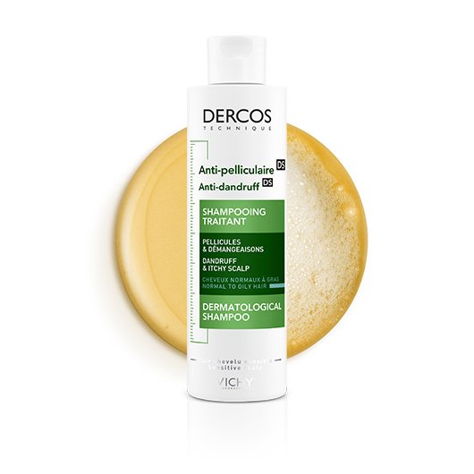 Bottle of Dercos Anti-Dandruff DS Shampoo for Normal to Oily Hair