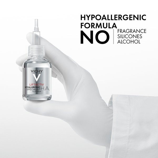 Dr Glove Holds Vichy Liftactiv Hyaluronic Acid Serum for Wrinkles 30ml